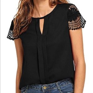 COPY - Black Lacey short sleeve top